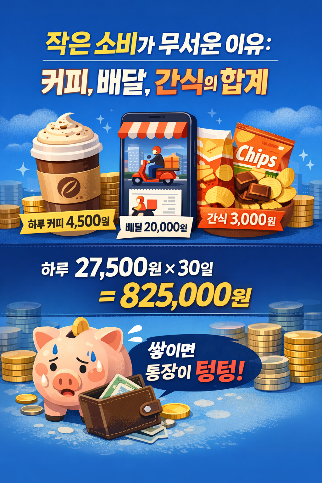 작은 소비가 무서운 이유: 커피, 배달, 간식의 합계