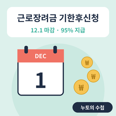 근로장려금 기한후신청 12월 1일 마감 썸네일