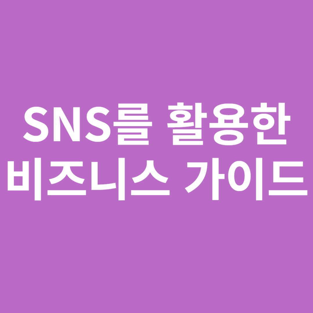 sns를 활용한 비즈니스 가이드