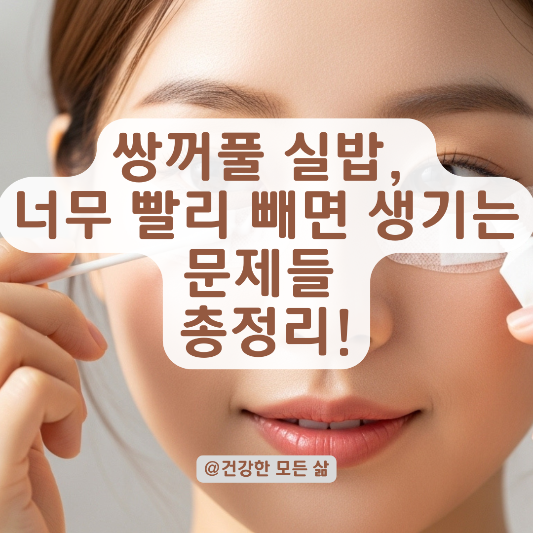 쌍꺼풀 실밥 너무 빨리 빼면 생길 수 있는 문제들, 시기별 주의사항까지 정리.