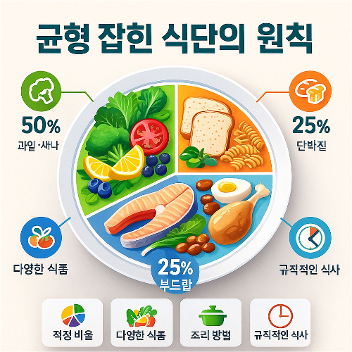 균형 잡힌 식단의 원칙 예시 사진