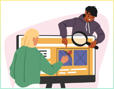 오류와 무결성을 검사하는 모습을 나타내는 시각적 이미지