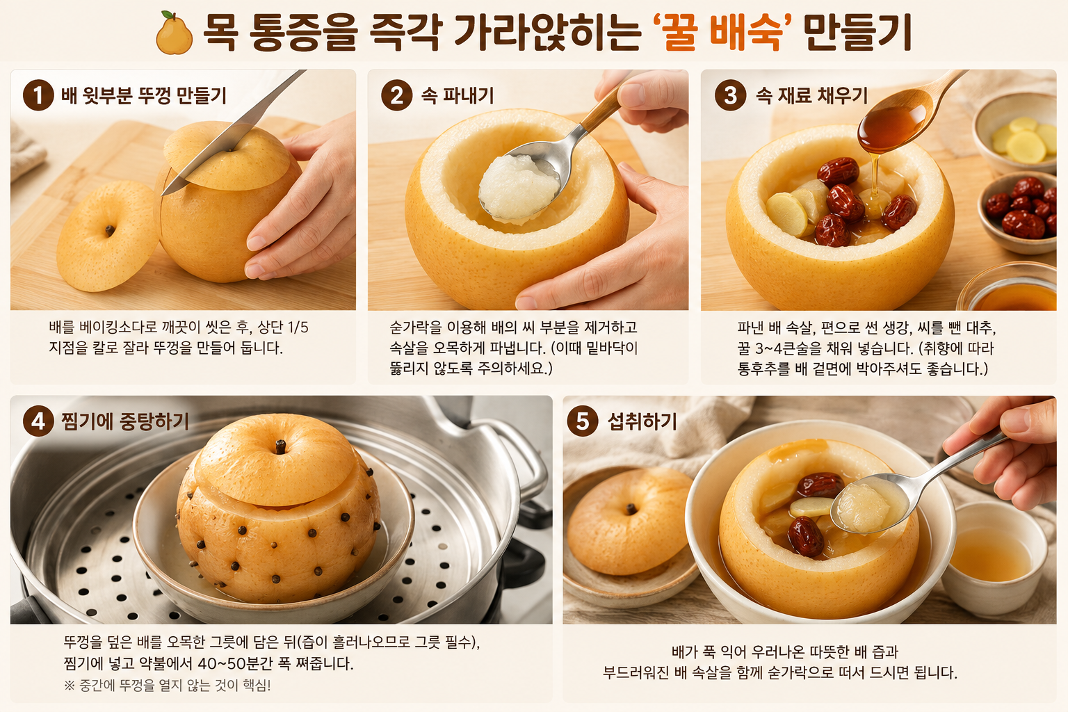 배숙만들기 단계별 순서