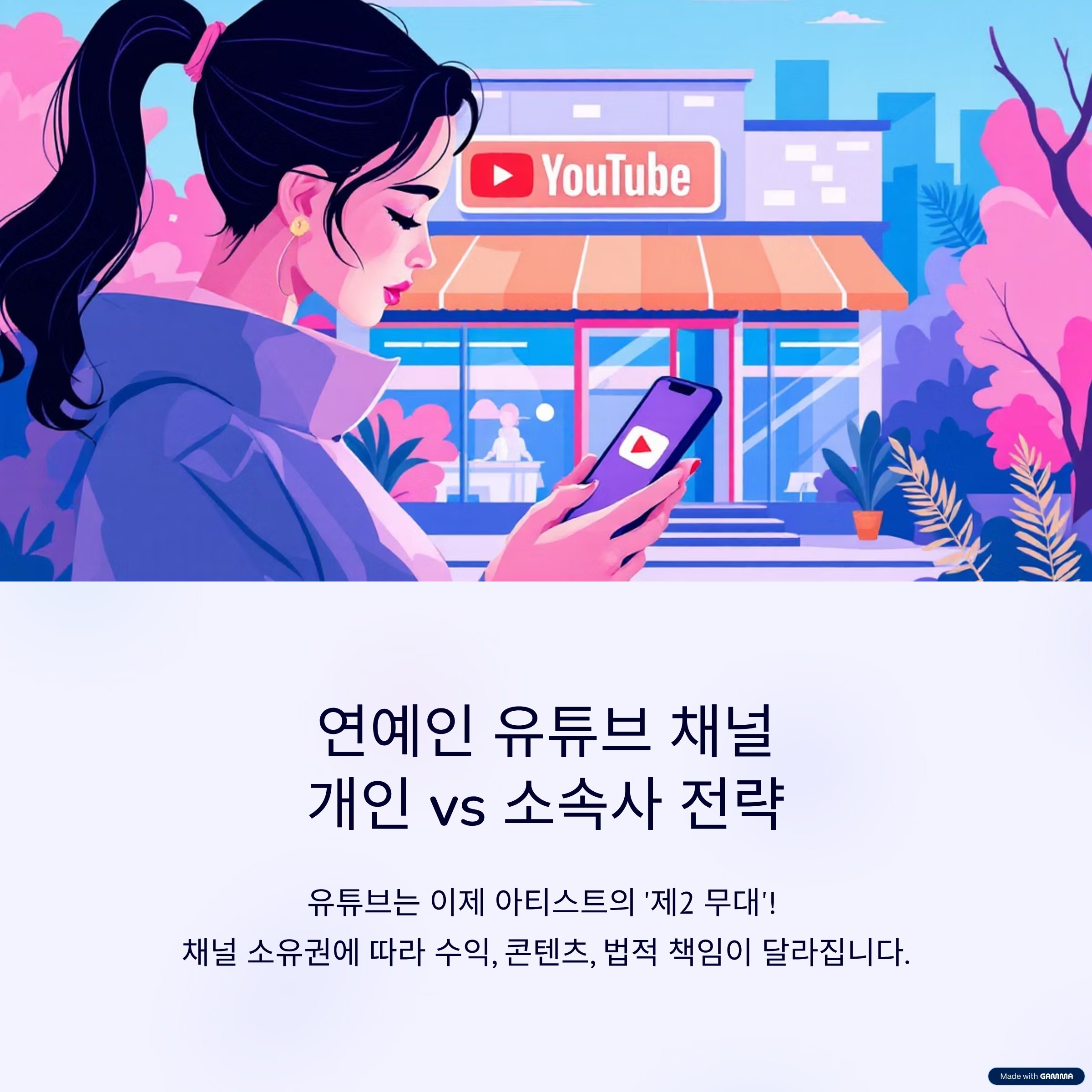 연예인 유튜브 채널 운영 유형