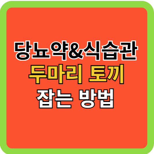 당뇨약-식습관 두마리 토끼 잡는법!