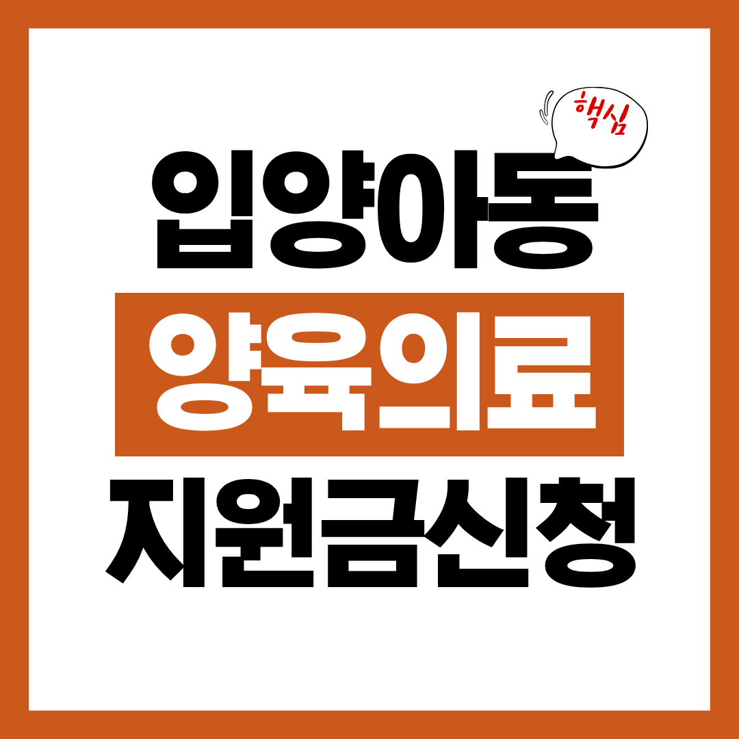 입양아동 양육수당 의료비 지원 신청자격과 신청방법 총정리