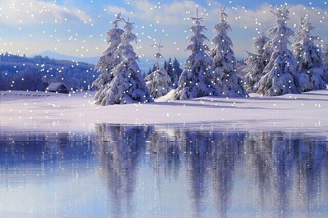 눈이 내리고 있는 풍경