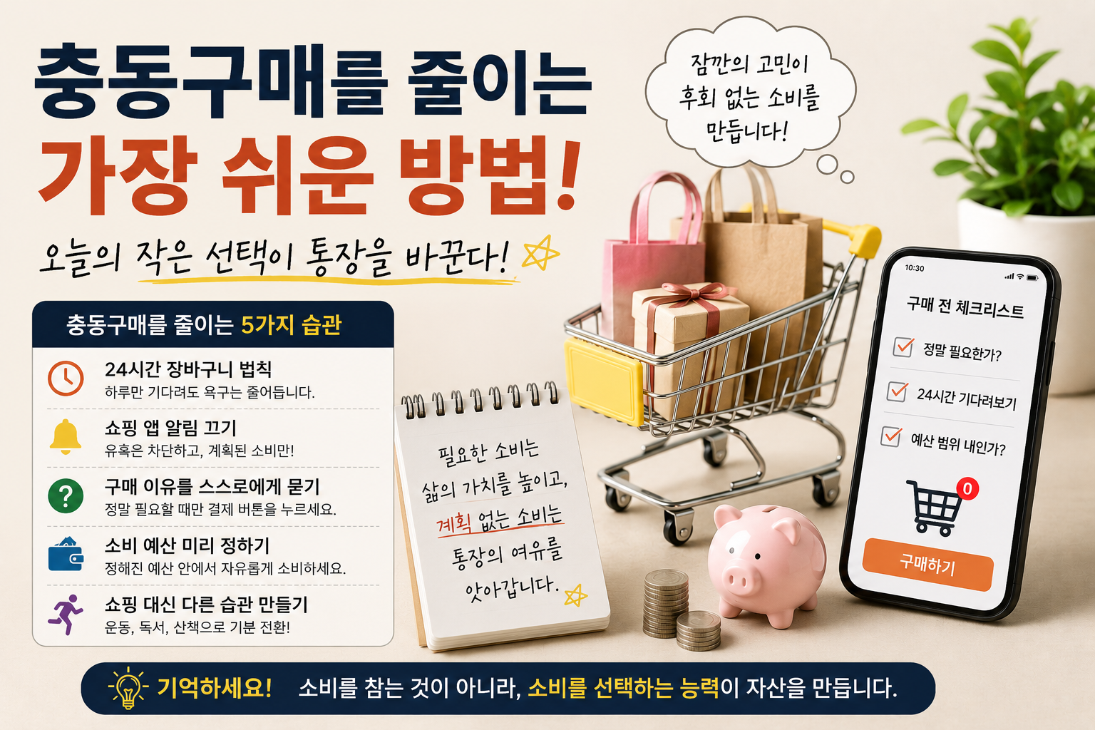 충동구매를 줄이는 가장 쉬운 방법!
