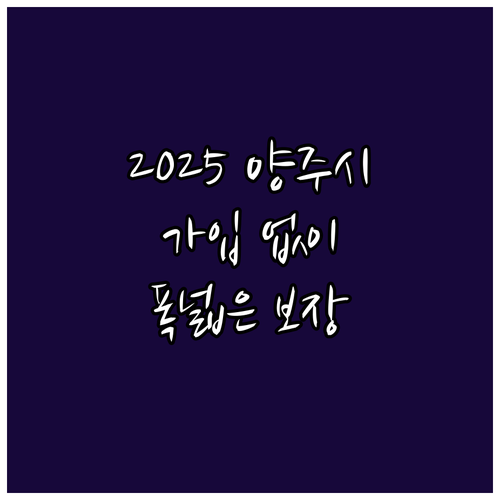 2025 양주시 생활안전보험 가입 없..