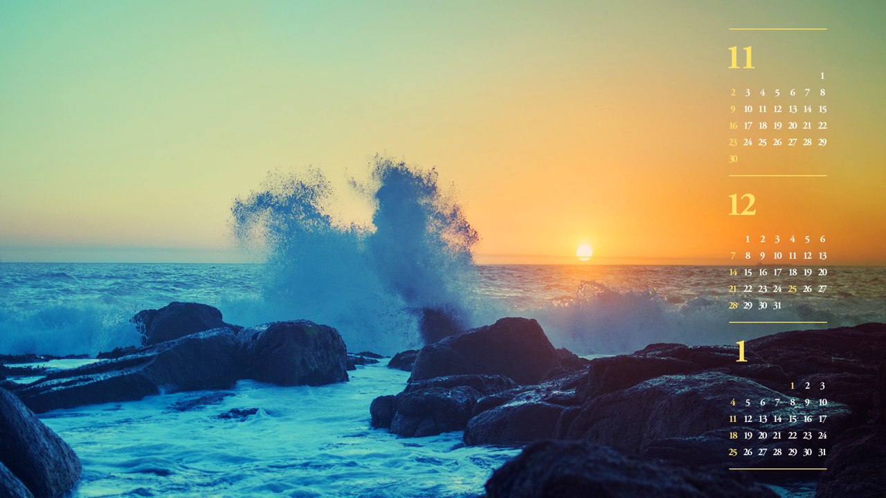 07 바다 위에 떠오르는 태양 B - 2025년12월 노트북배경화면