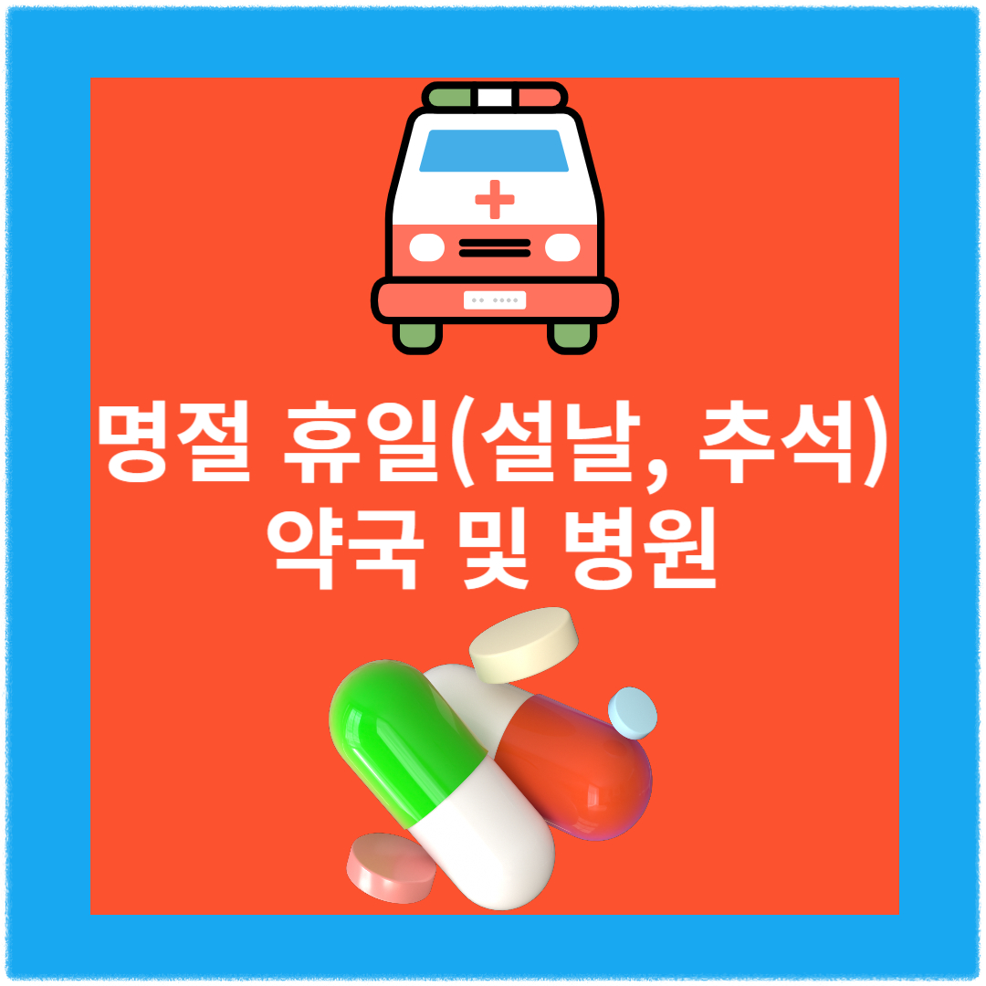명절 휴일(설날, 추석)약국 및 병원 찾기