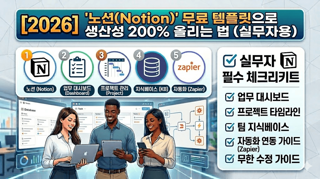 '노션(Notion)' 무료 템플릿으로 생산성 200% 올리는 법 (실무자용)
