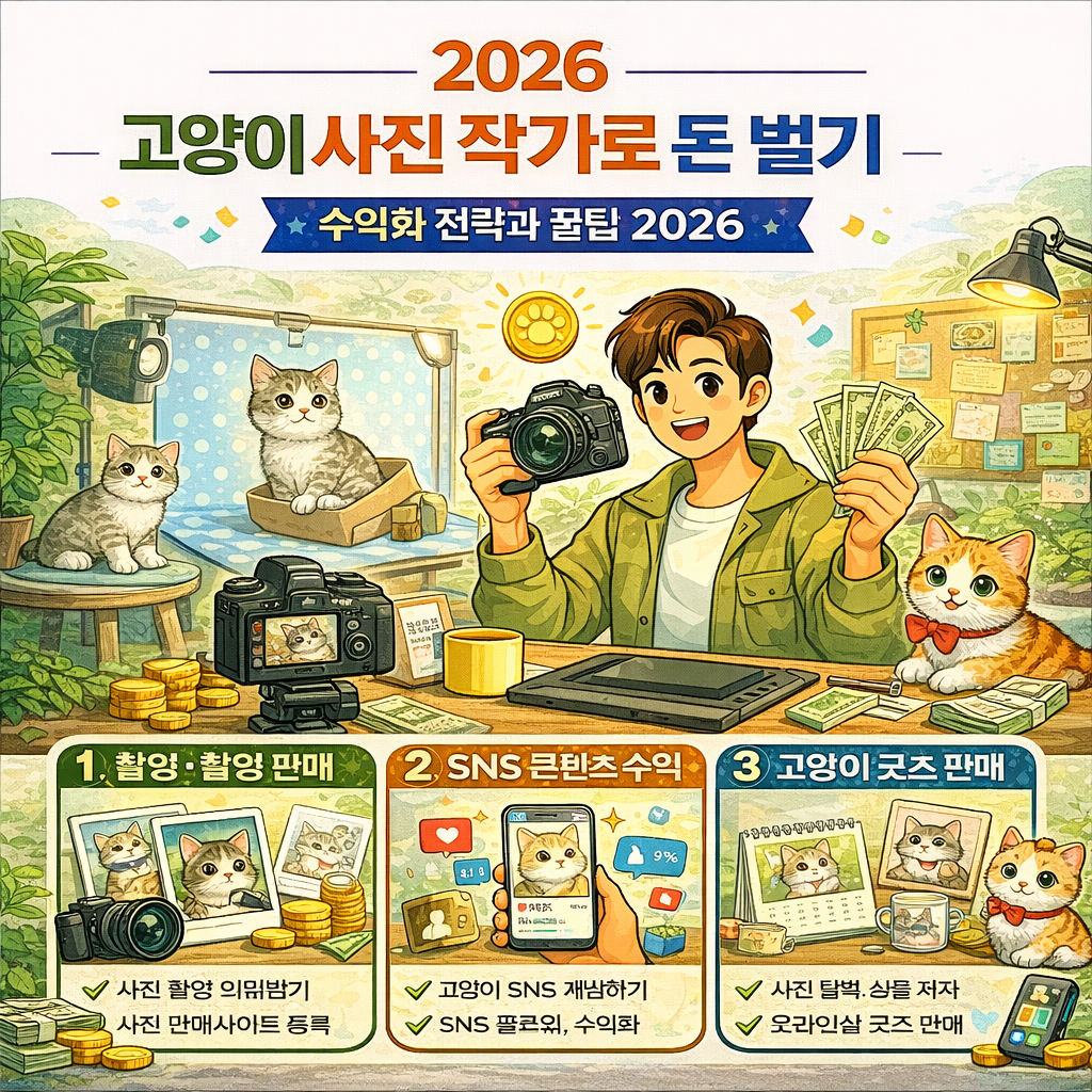 고양이 사진 작가로 돈 벌기 | 수익화 전략과 꿀팁 2026