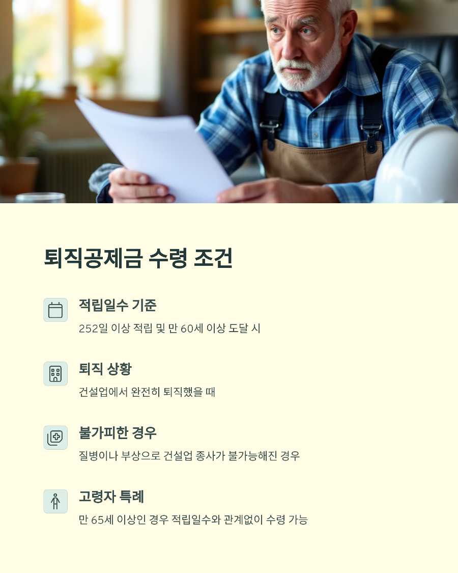 건설근로자 퇴직공제금 수령 조건과 절차&amp;#44; 쉽게 이해하기!
