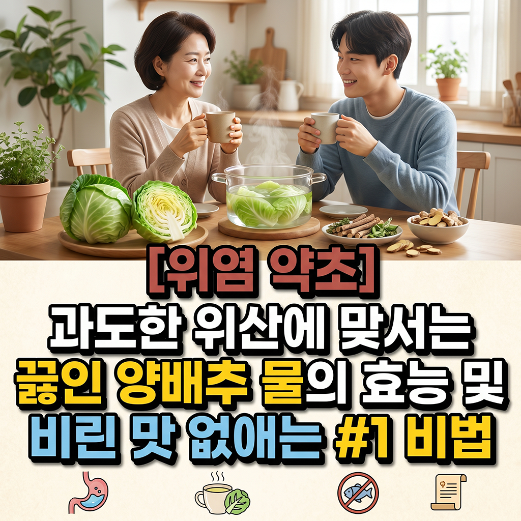 [위염 약초] 위산 과다 타파하는 양배추 끓인 물 효능과 비린 맛 잡는 1등 팁