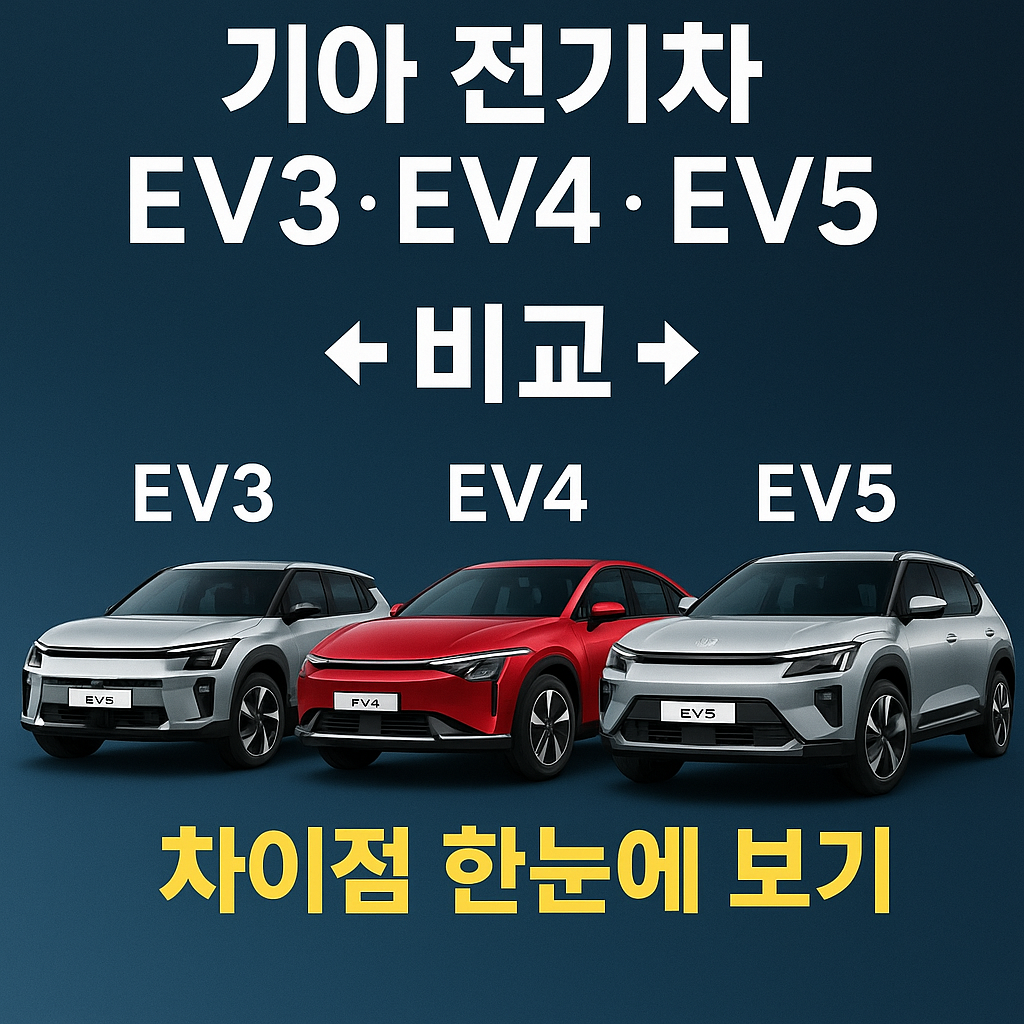기아 전기차 EV3 . EV4. EV5 비교 총정리 (초보자 가이드) 사진 관련.