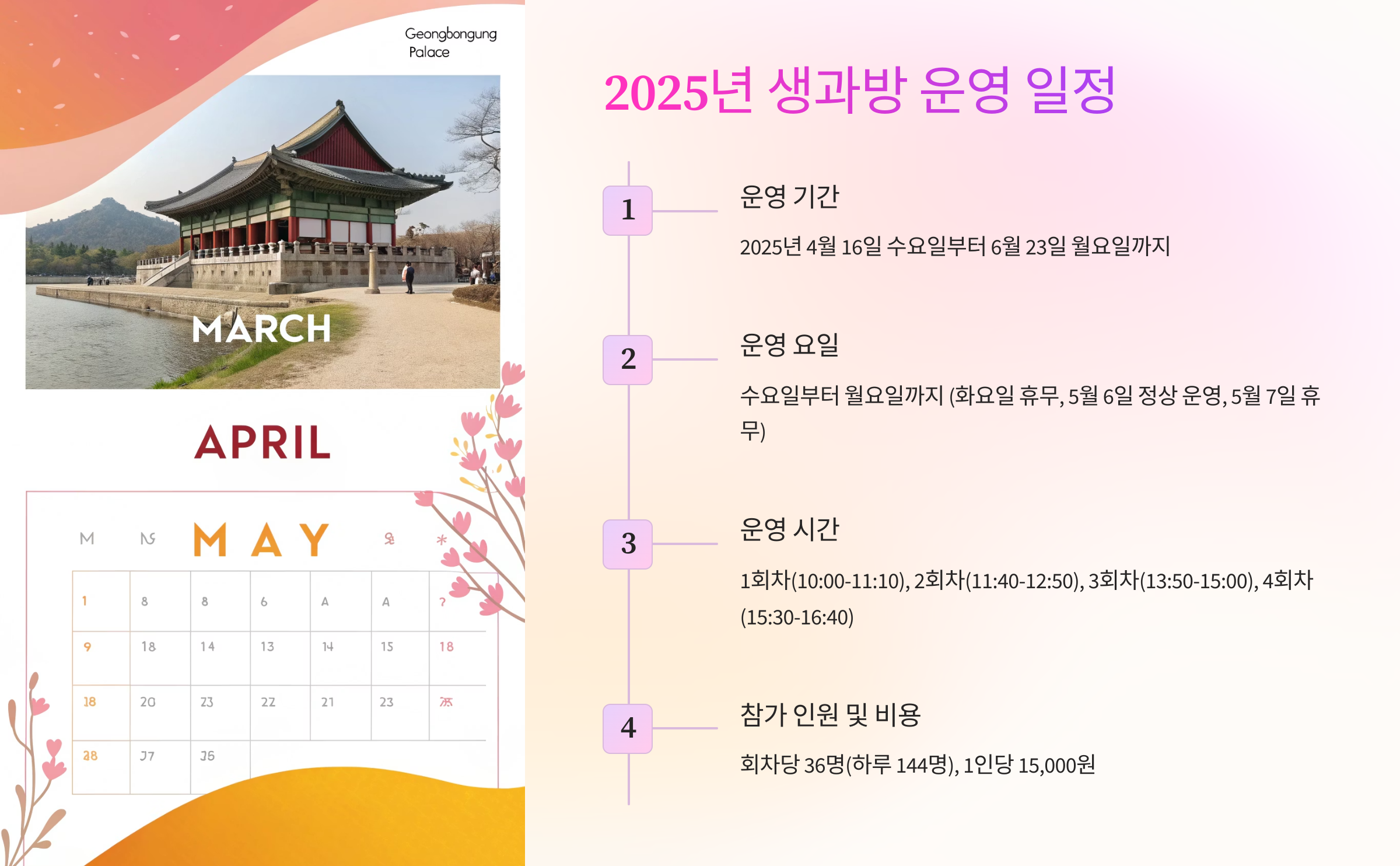 📆 2025년 생과방 운영 일정