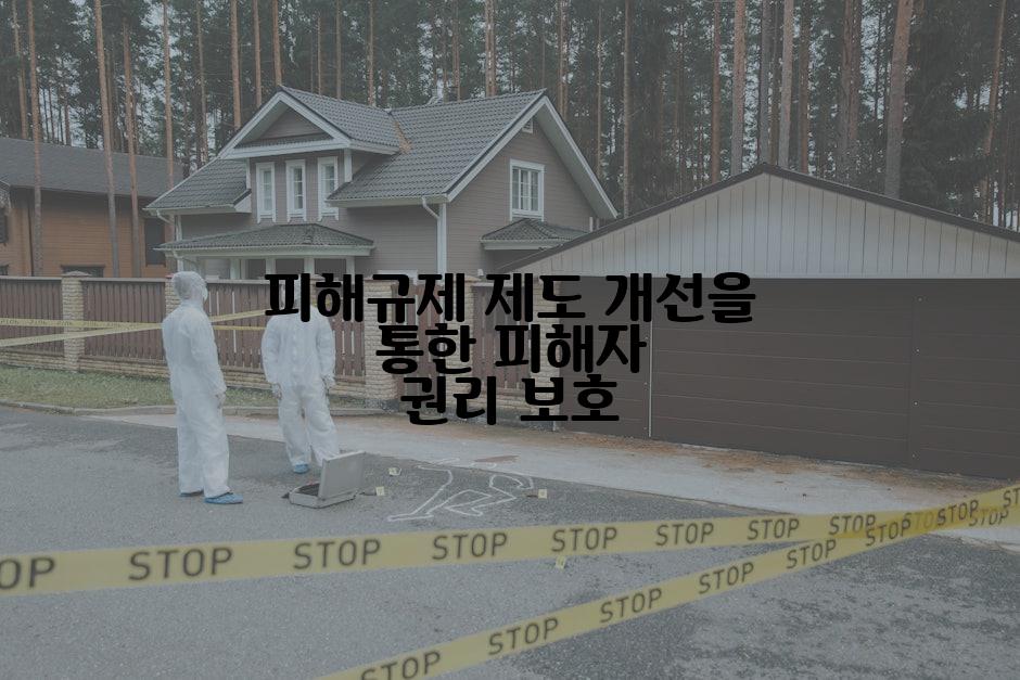 피해규제 제도 개선을 통한 피해자 권리 보호