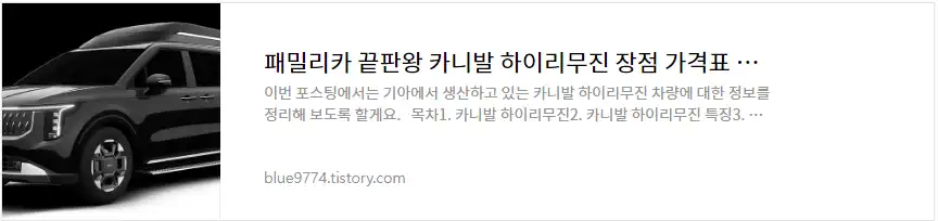 카니발 하이리무진 차량정보