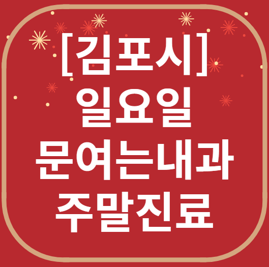 김포 일요일 문 여는 내과 목록 ❘ 토요일 공휴일 주말 야간진료 병원