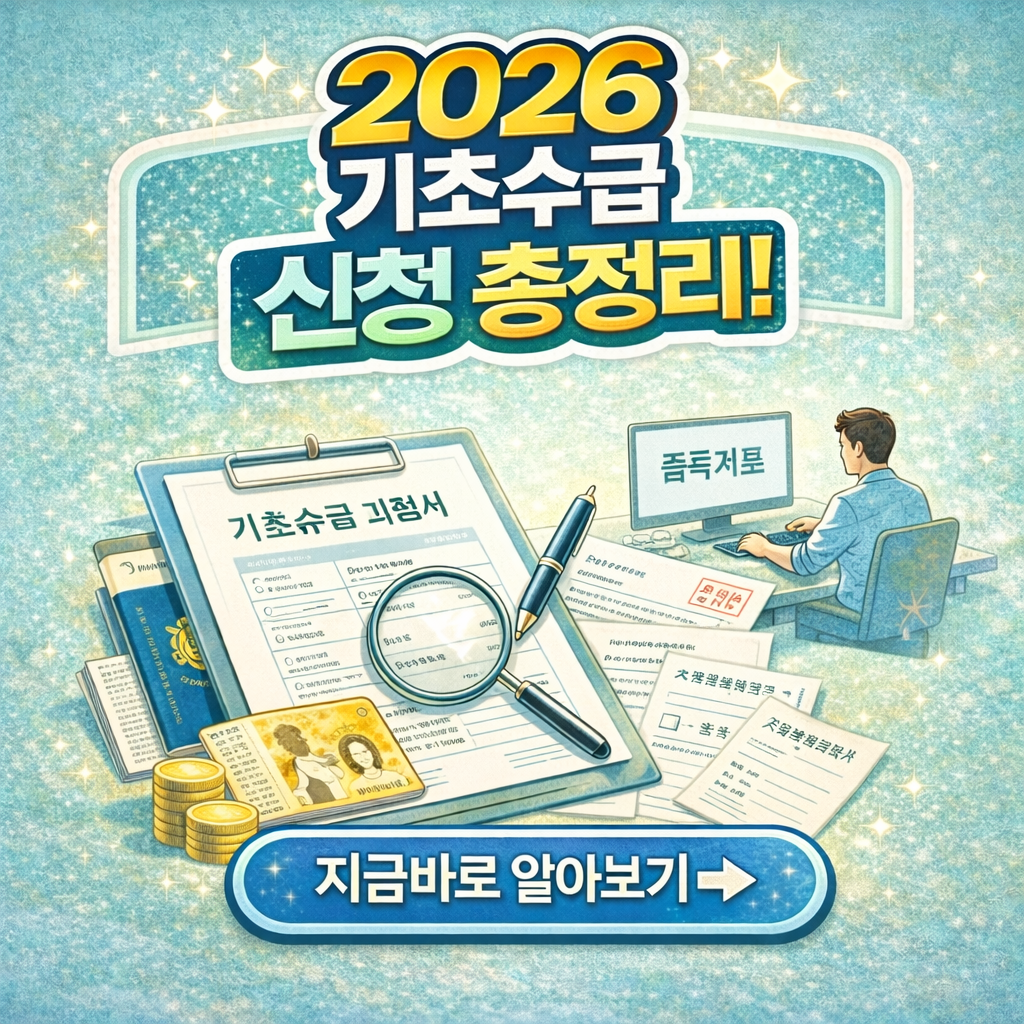2026년 기초수급 신청방법 완전정리 ❘ 필요한 서류&middot;접수처까지 한눈에!