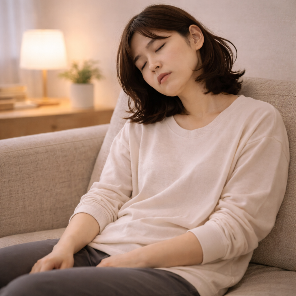 심장이 두근거리는 심계항진 증상을 표현한 성인의 모습