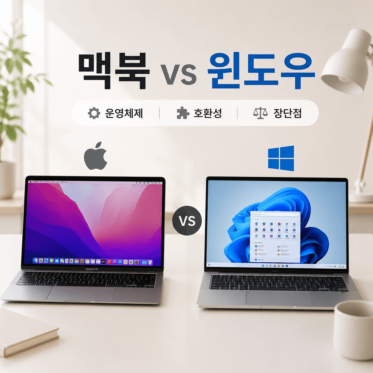 맥북 윈도우 차이점