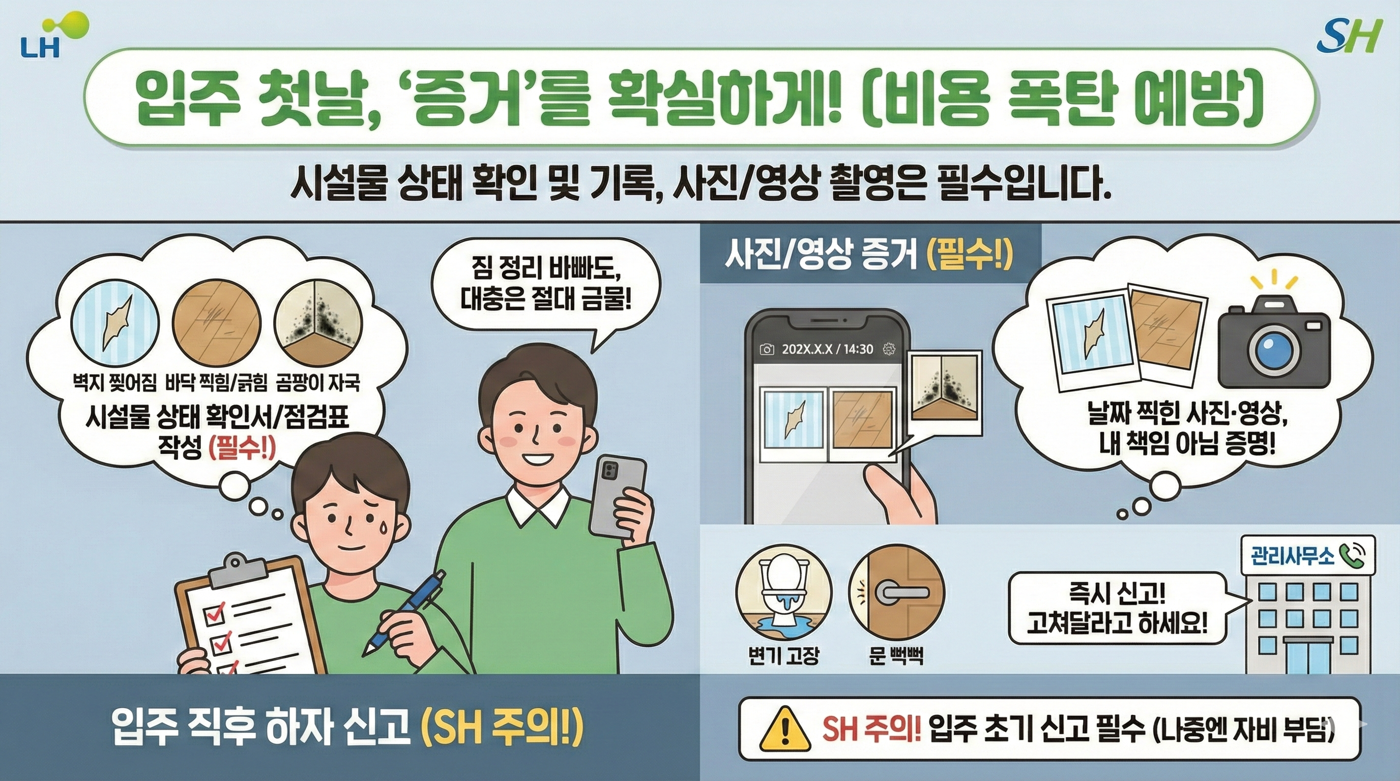 입주 첫날 증거를 확실히 남길것