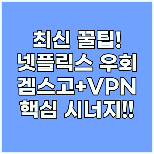 2025년 최신 넷플릭스 우회 겜스고..