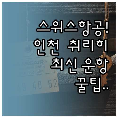 스위스항공 인천 취리히 노선 운항 일..
