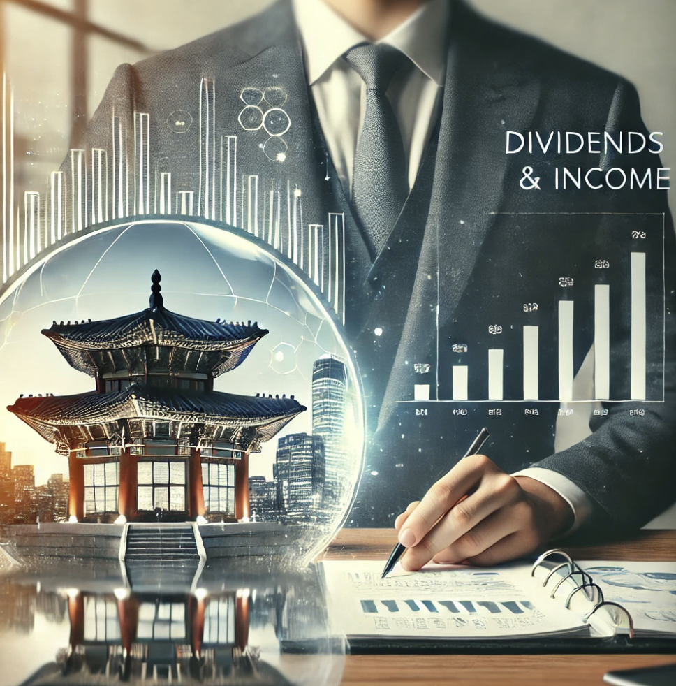 배당소득과 관련된 금융 차트를 검토하는 전문인 모습