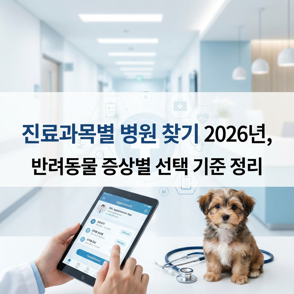 진료과목별 병원 찾기 2026년 ｜ 반려동물 증상별 선택 기준 정리