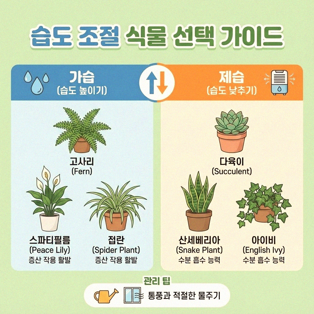 실내 습도 조절에 도움 주는 식물 활용법