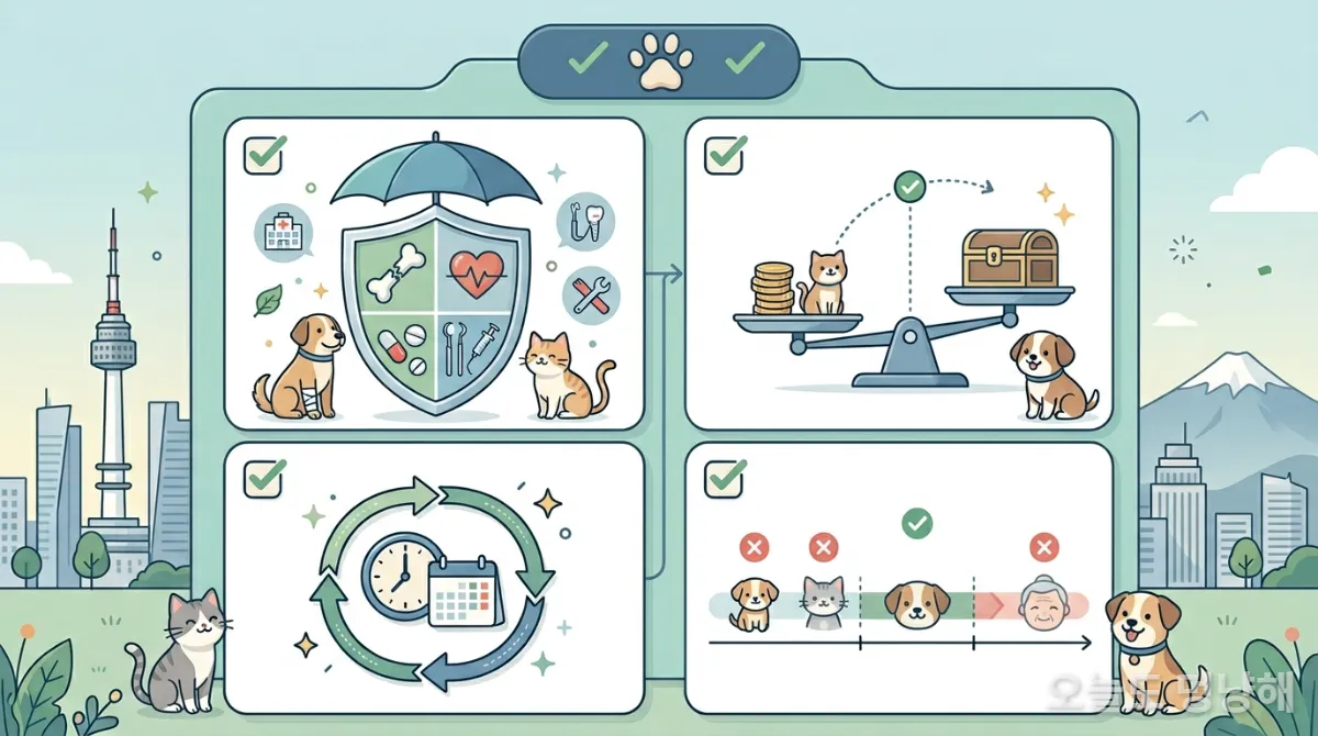 펫보험 가입 전 확인해야 할 체크리스트를 시각화한 인포그래픽