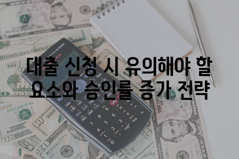 대출 신청 시 유의해야 할 요소와 승인률 증가 전략