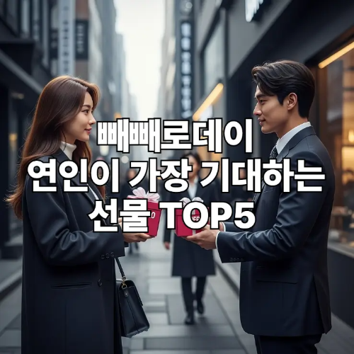 썸네일-빼빼로데이 선물 top5 선물하는 남녀