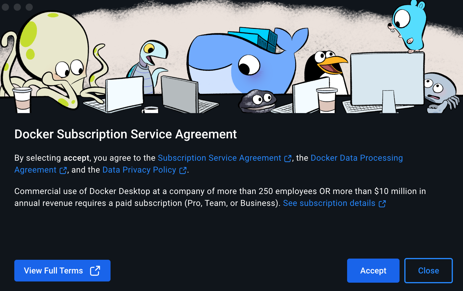 도커 데스크탑 설치 완료