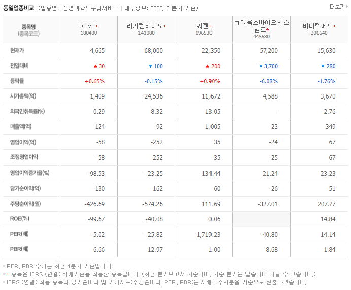 DXVX_동종업비교자료