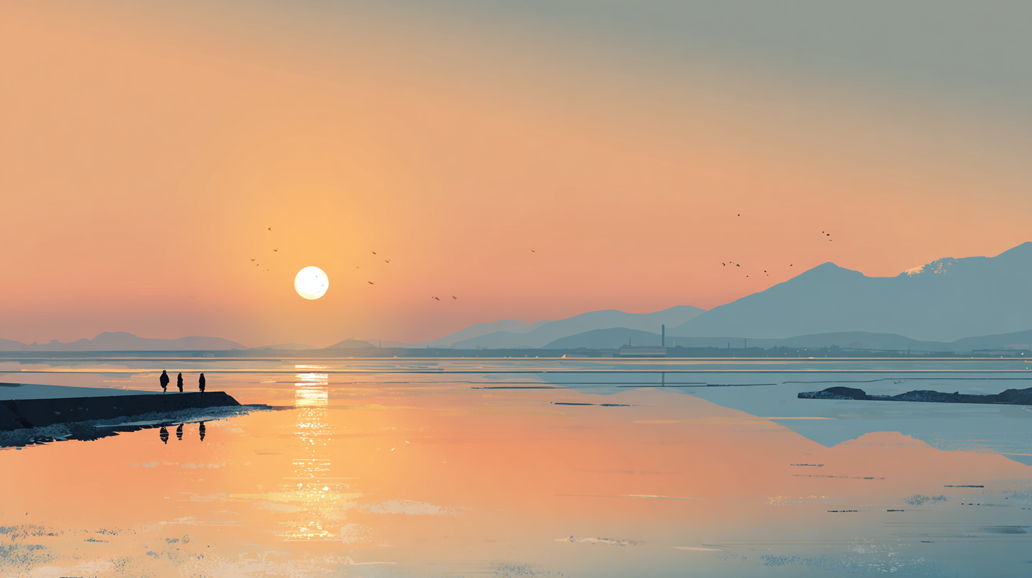 새해 일출명소를 표현한 감성 일출 이미지