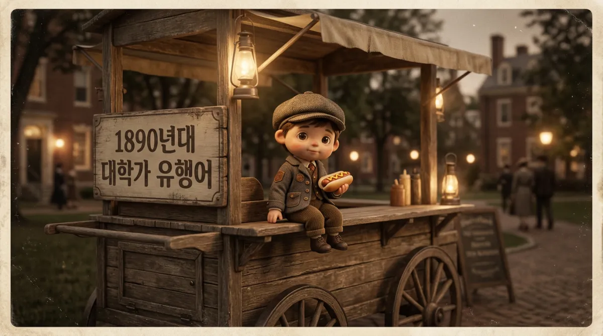 1890년대 미국 대학생들이 밤에 소시지 빵을 사 먹던 옛 가판대 풍경