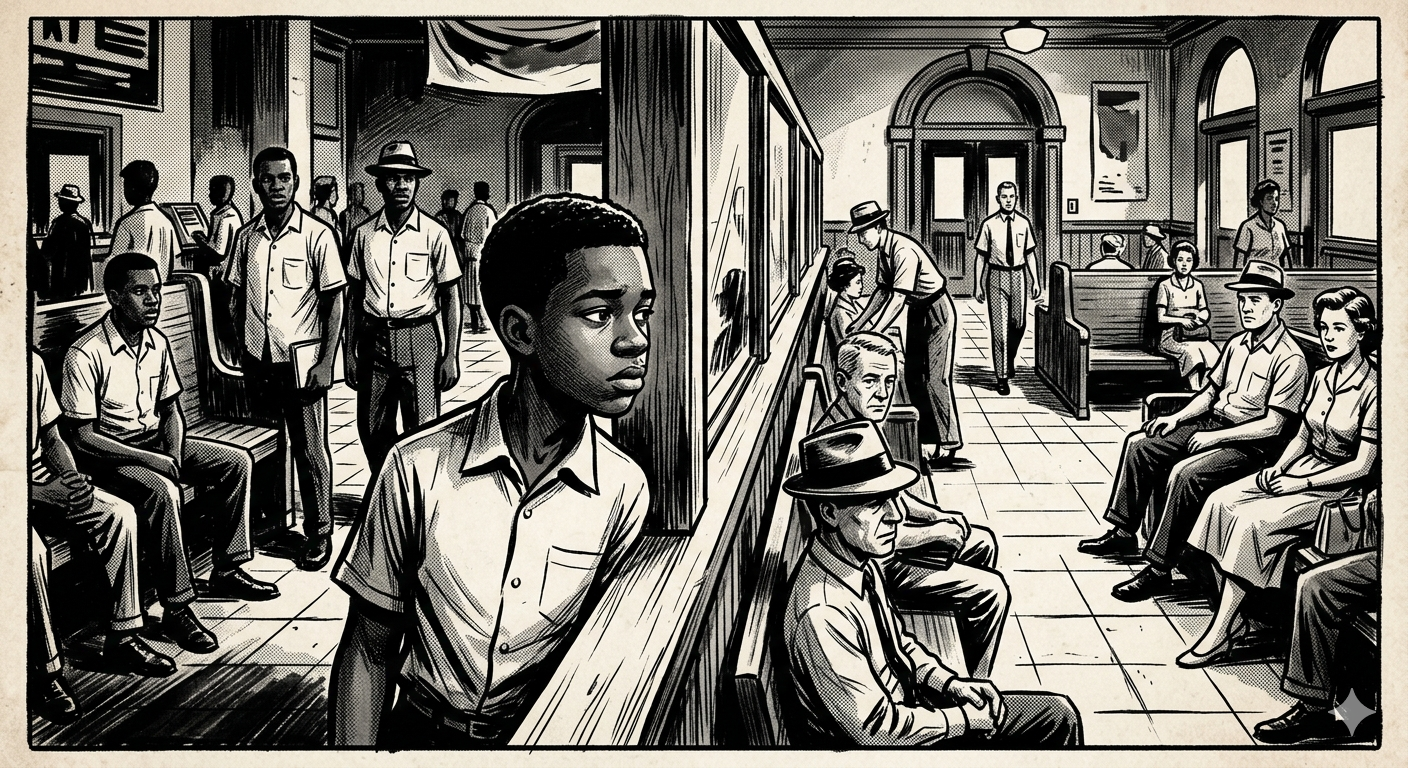 교실에서 정의와 공정함에 대해 토론하는 학생들 이미지