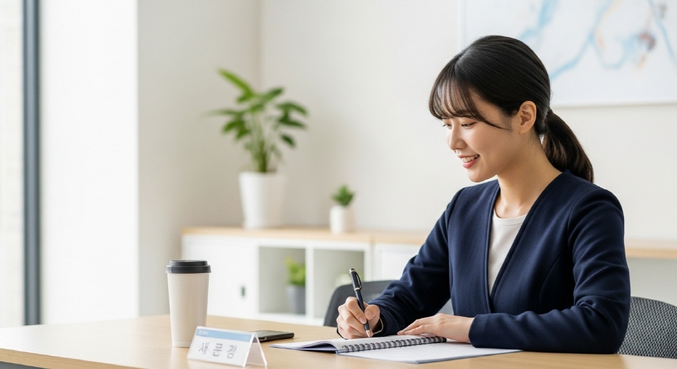 대학에서 교직수업 듣는 모습