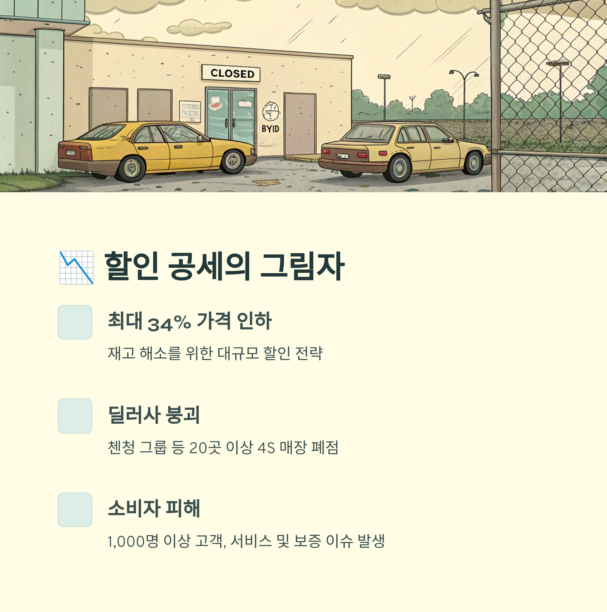 BYD 할인 공세, 딜러사 붕괴