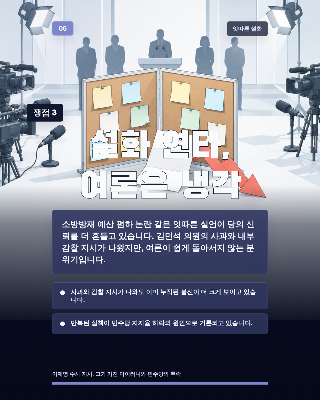 설화 연타, 여론은 냉각