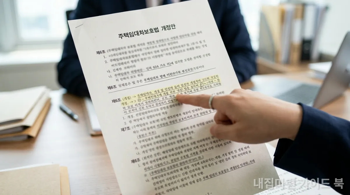 개정된 주택임대차보호법 문서 클로즈업