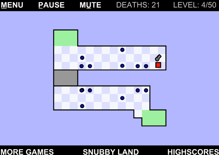 세상에서-가장-어려운-플래시게임-2-플레이-움직이는-도형을-피해-열쇠를-획득하는-화면