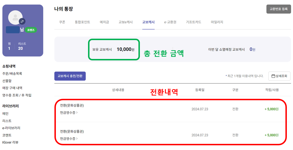 문화상품권 사용처, 교보문고 온라인 사용방법 사용후기