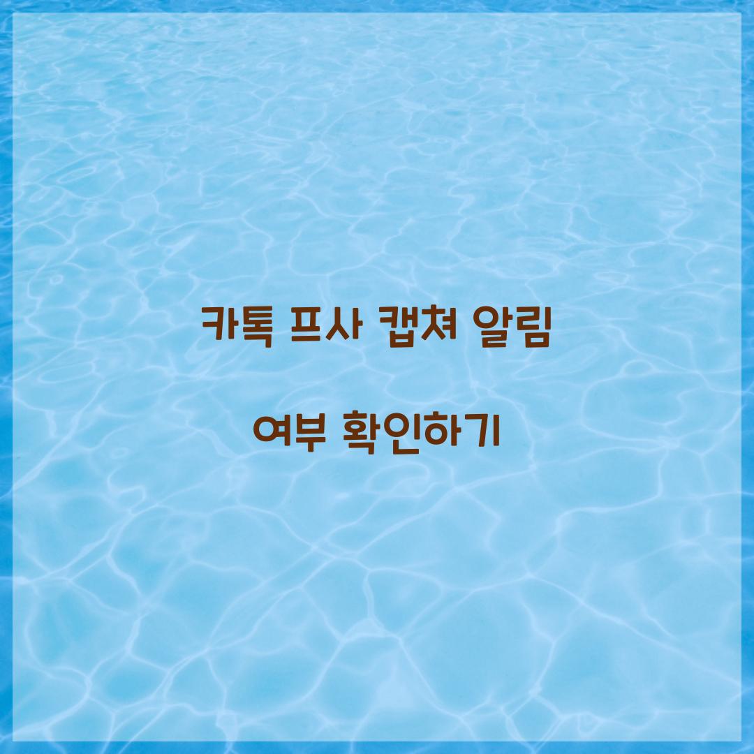 카톡 프사 캡쳐 알림