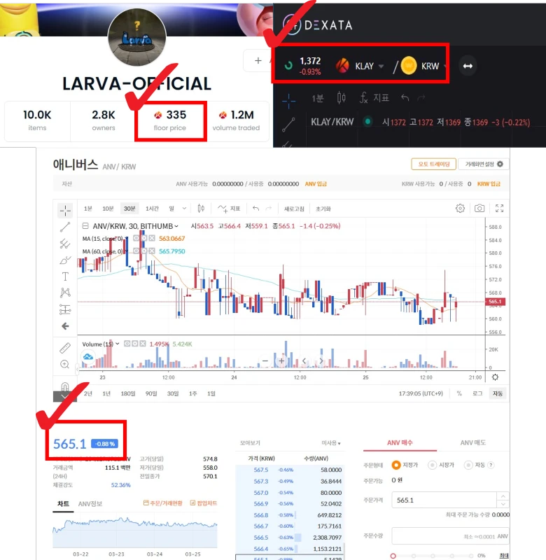 라바 NFT 가격, ANV 코인 가격