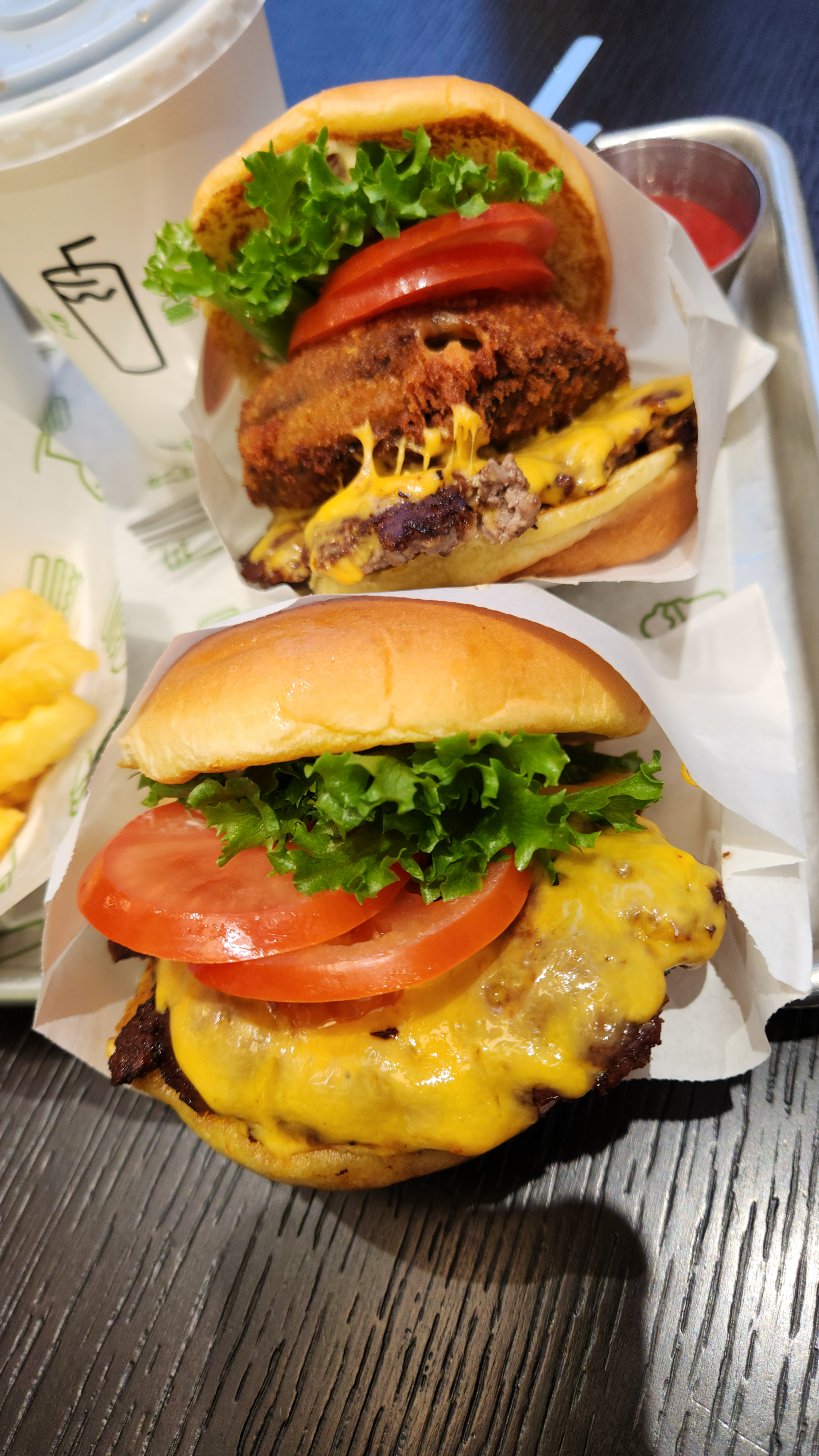 shack stack burger and shack burger